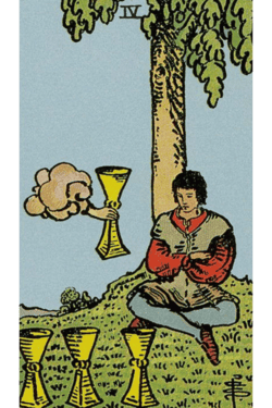 carta de tarot quatro de copas rider waite
